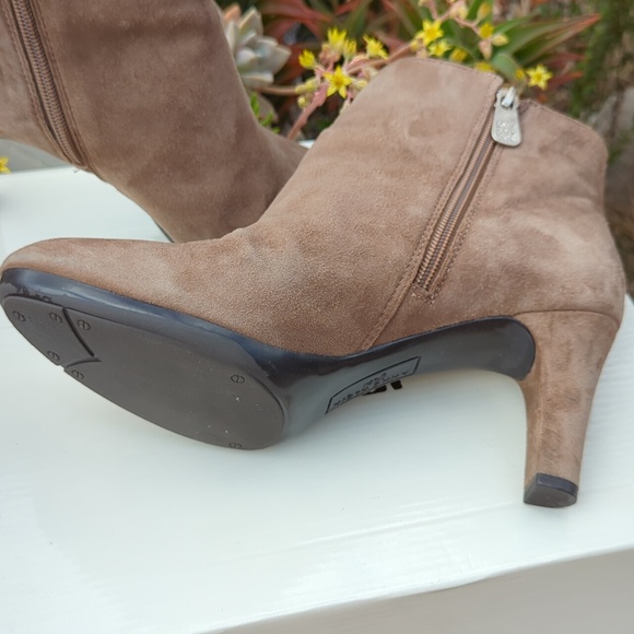 Anne Klein Taupe Suede Aksondra Boots - Picture 8 of 15